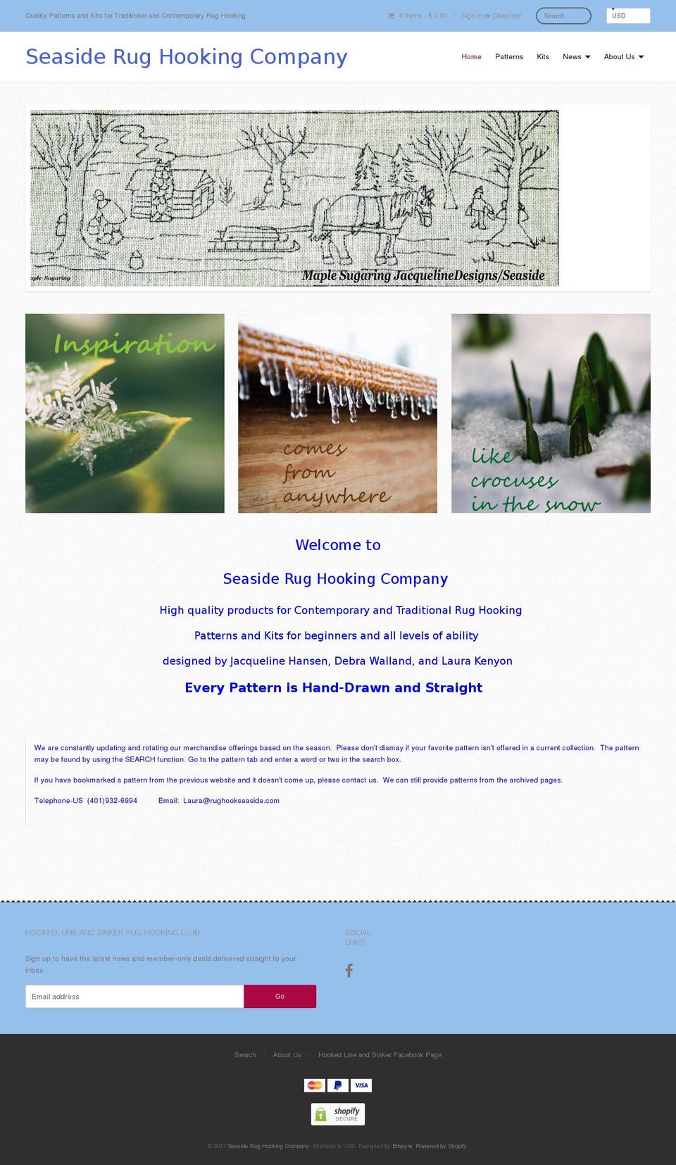 seasiderughookingcompany.com shopify website screenshot