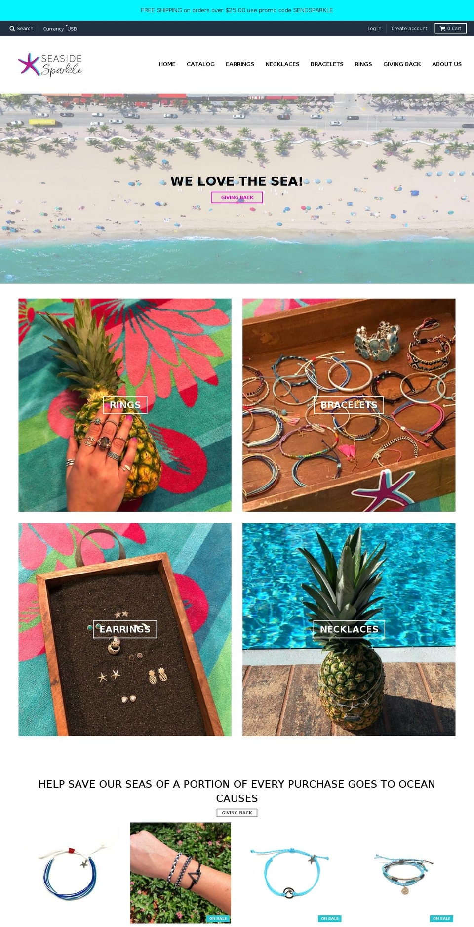 seasidesparkle.com shopify website screenshot