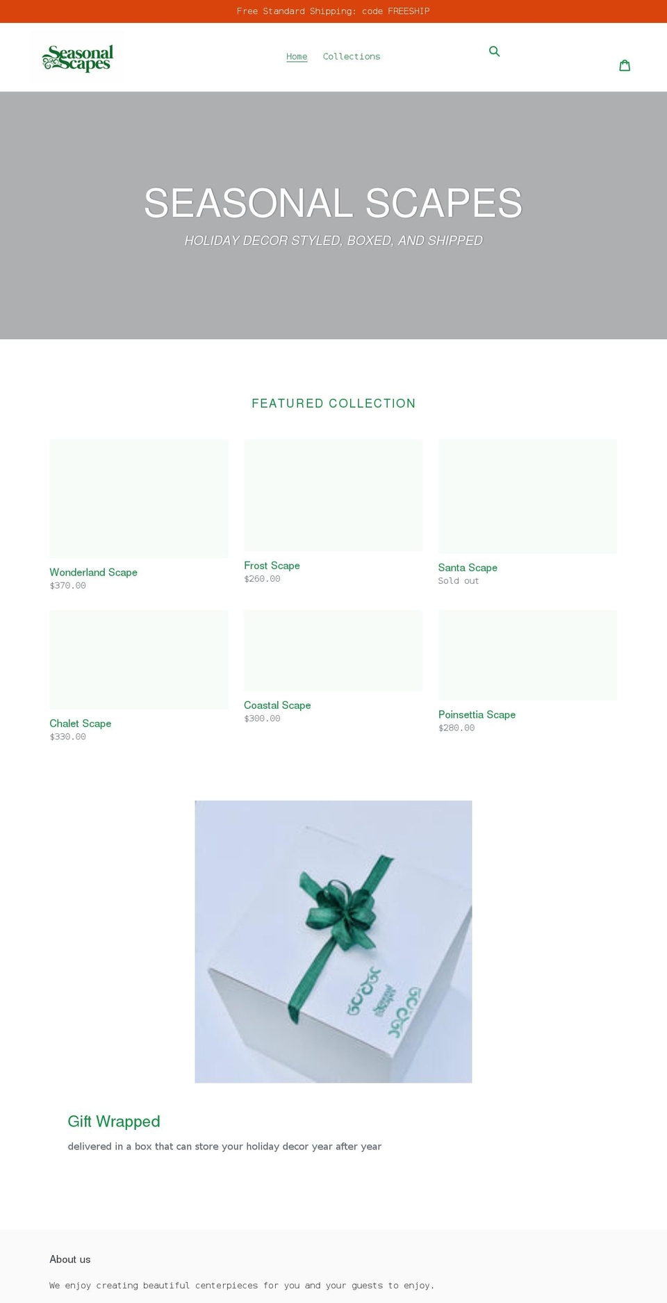 seasonal-scapes.com shopify website screenshot