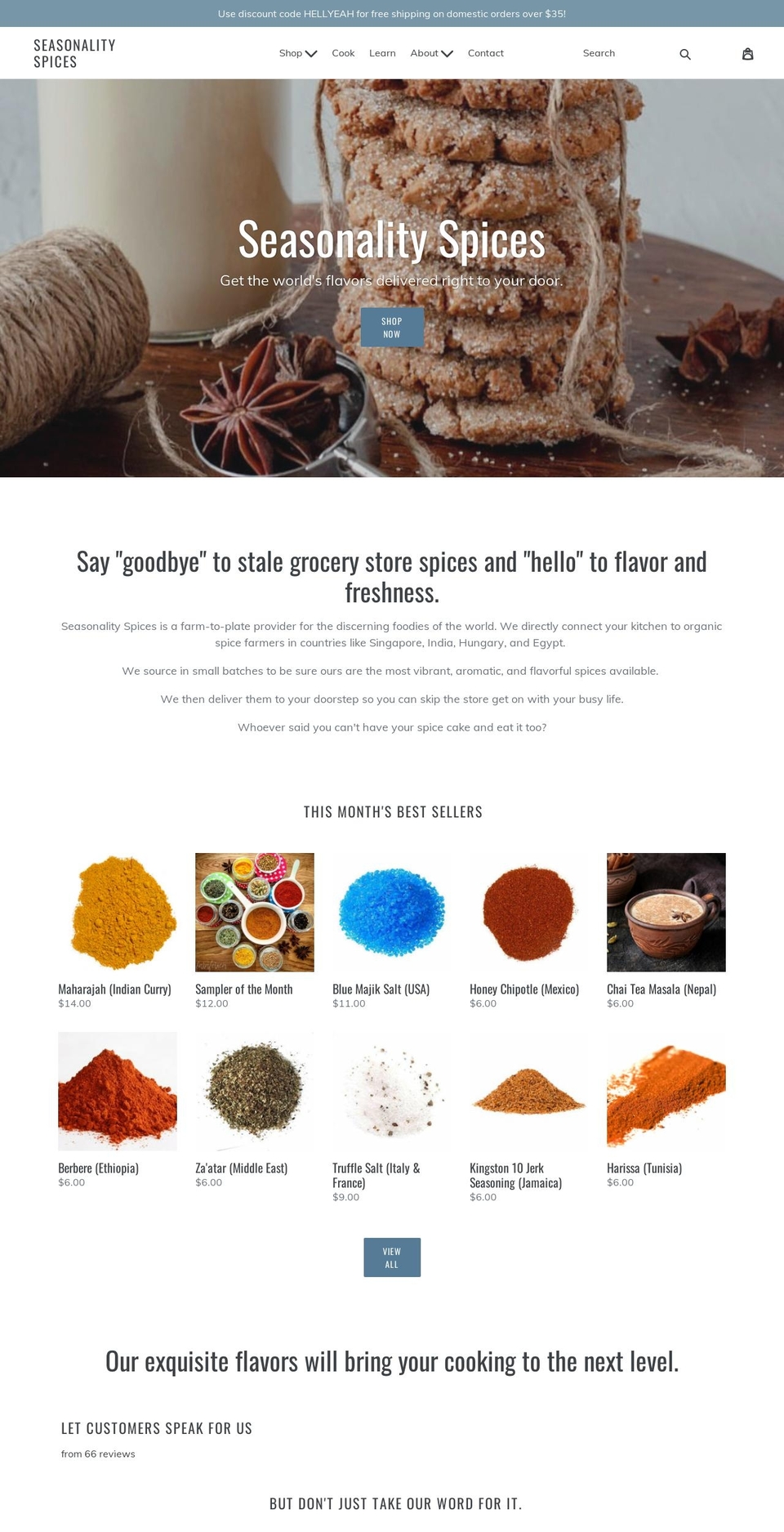 seasonalityspices.com shopify website screenshot
