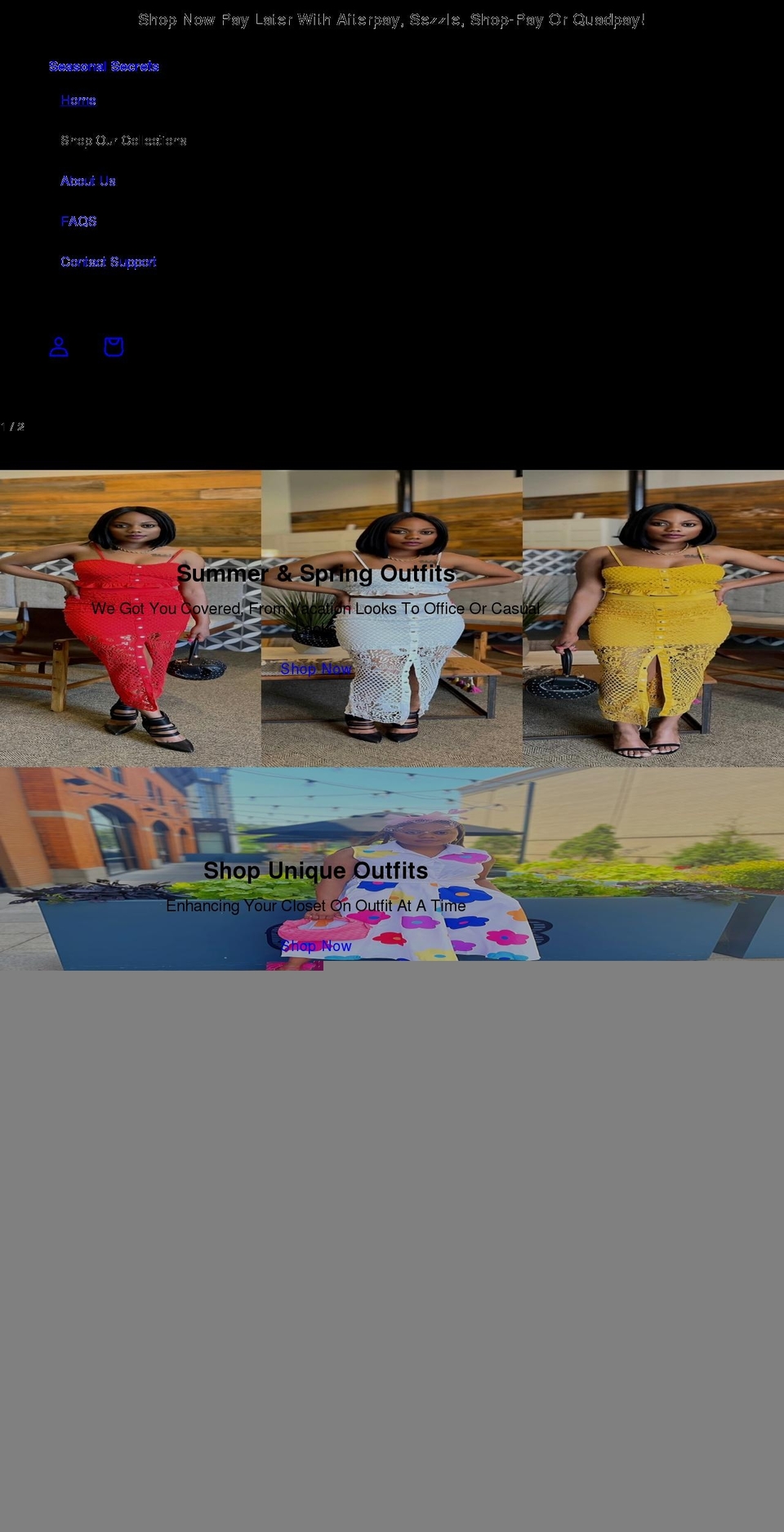 seasonallsecrets.com shopify website screenshot