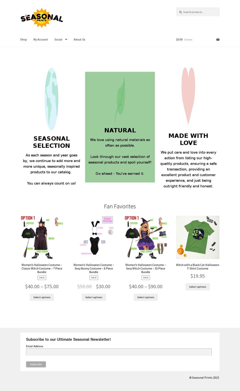 seasonalprints.com — Shopify storefront screenshot