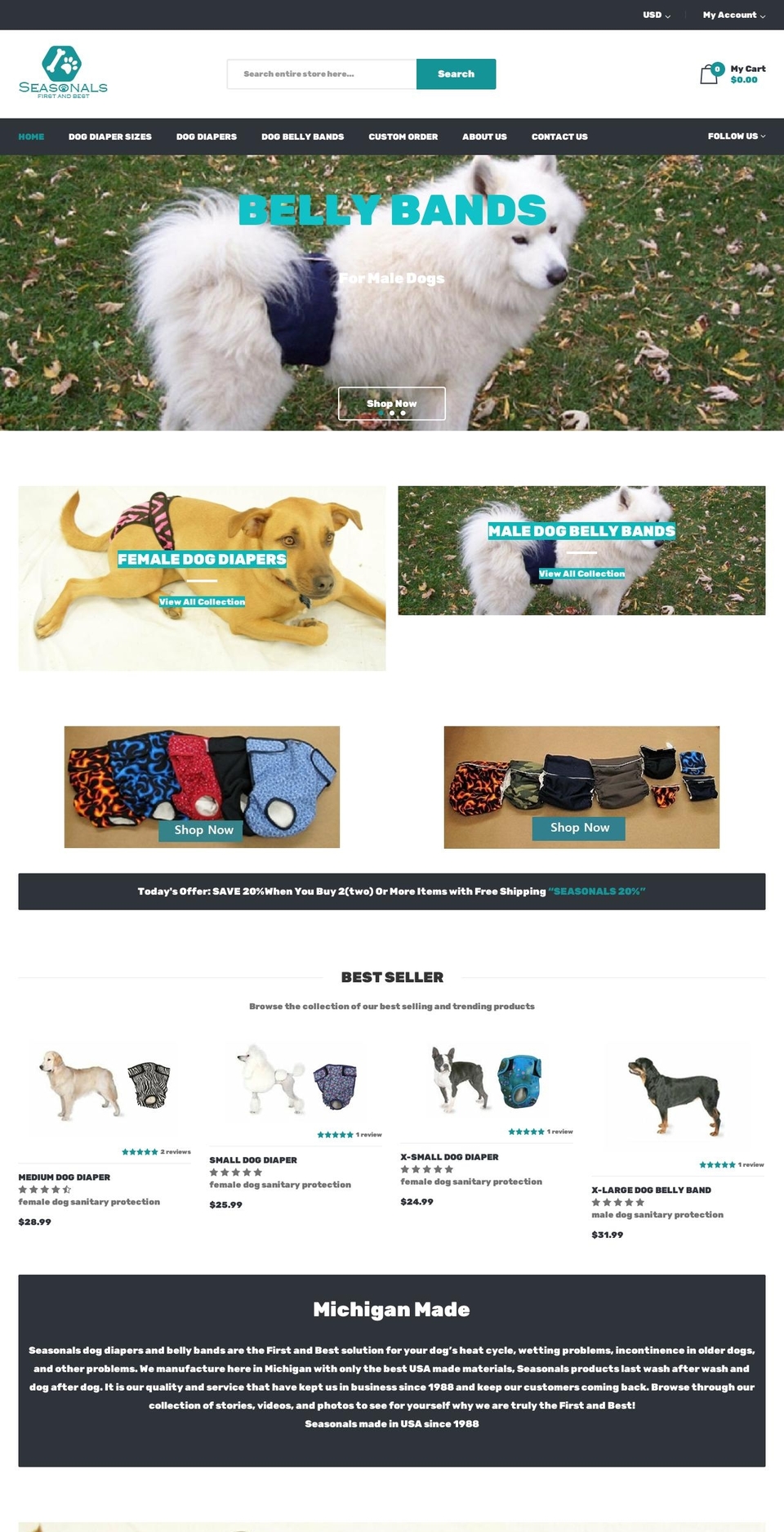 seasonals.com shopify website screenshot