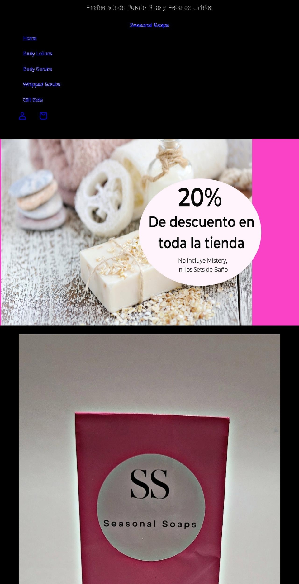 seasonalsoapspr.com shopify website screenshot