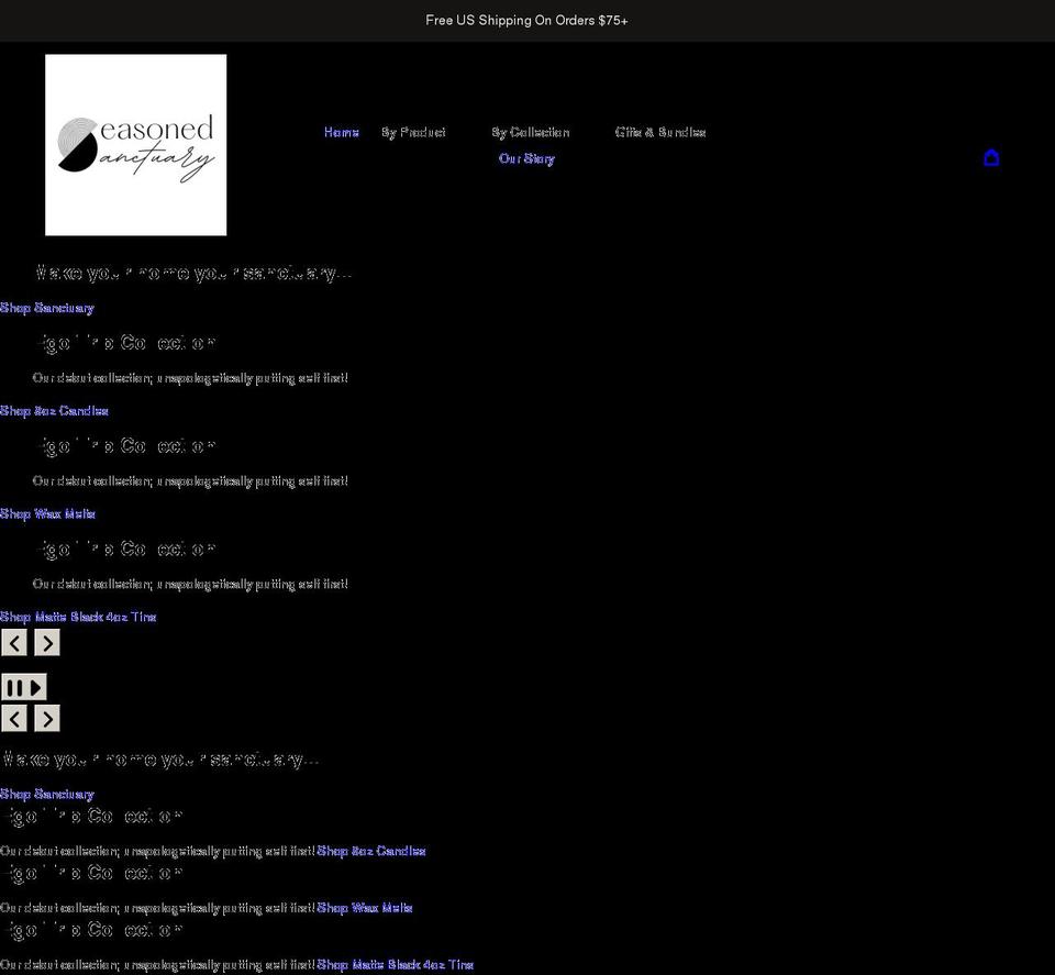 seasonedsanctuary.com shopify website screenshot