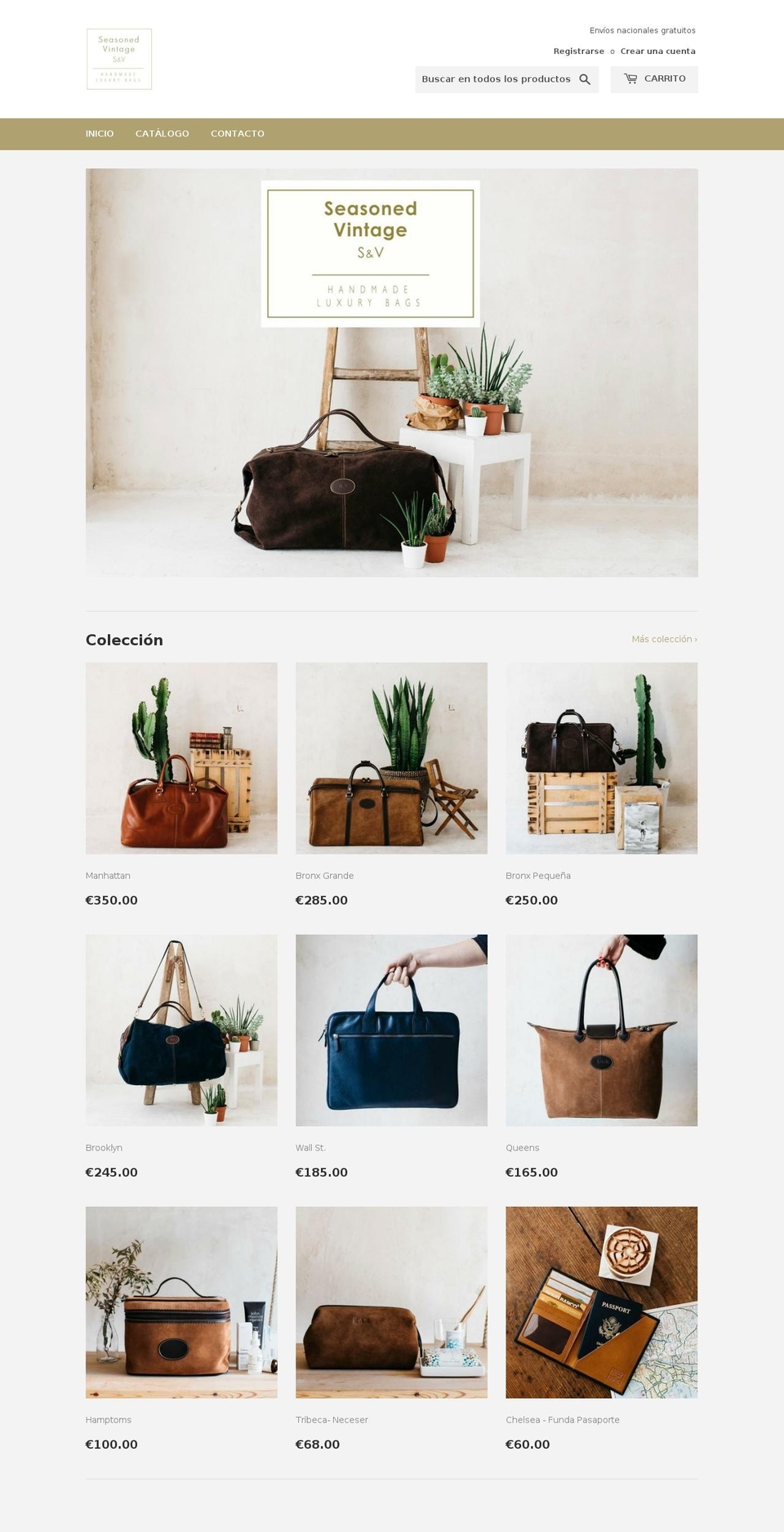 seasonedvintage.com shopify website screenshot