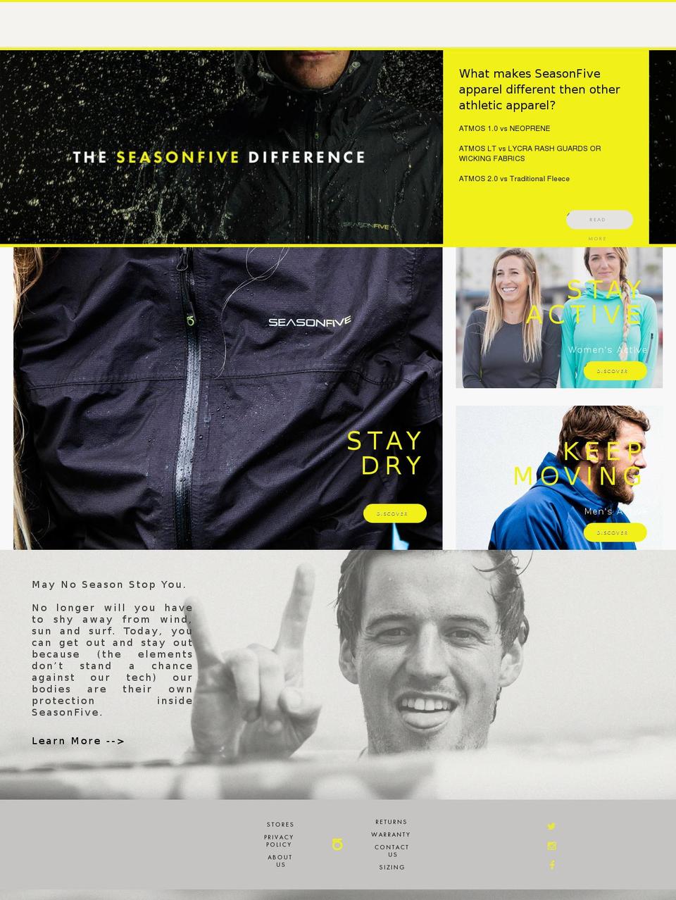 seasonfive.com shopify website screenshot