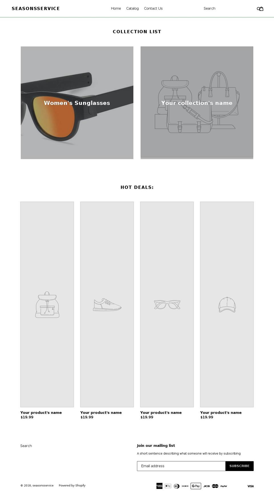 seasonsservice.com shopify website screenshot