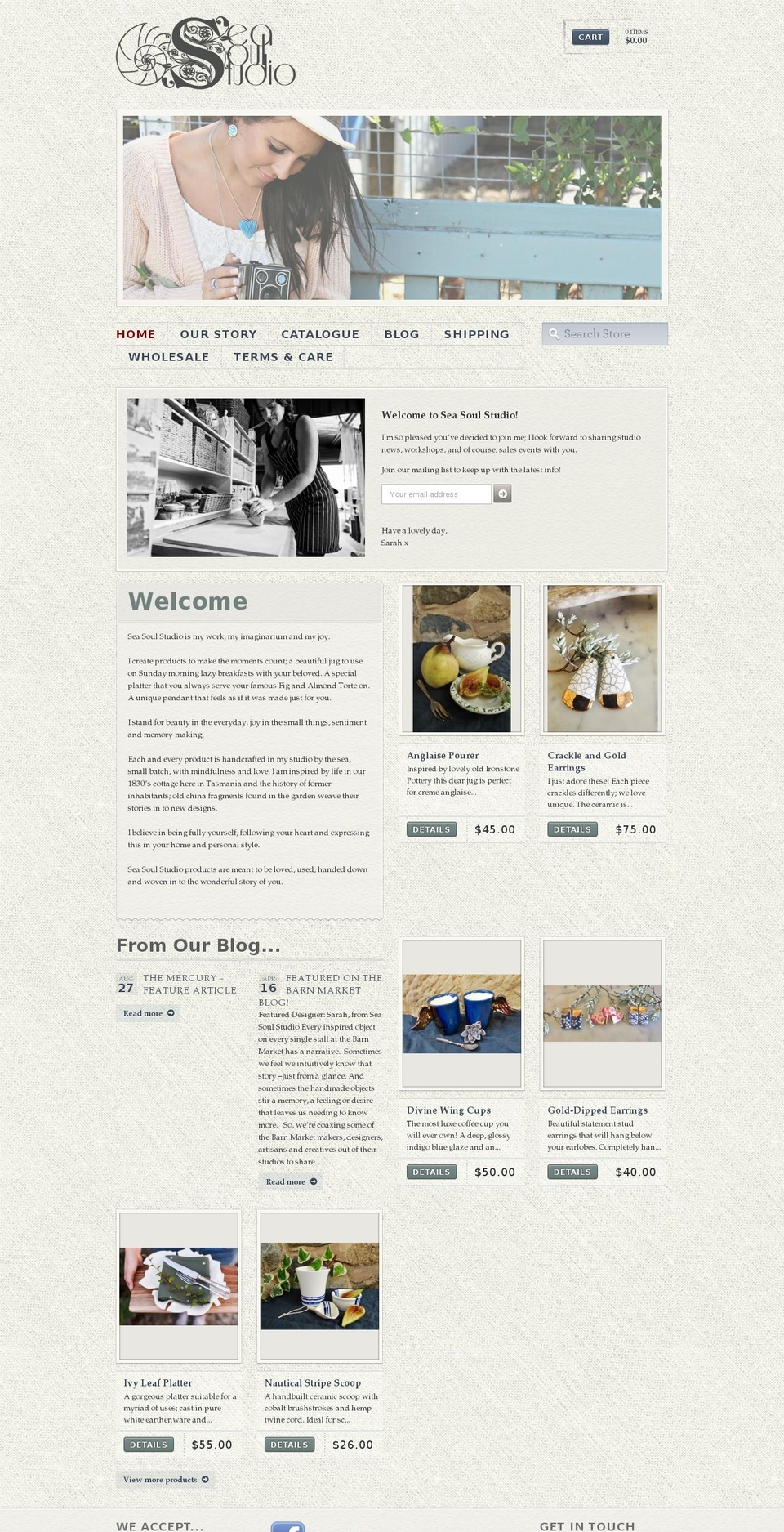 Vintage Theme Shopify theme site example seasoulstudio.com