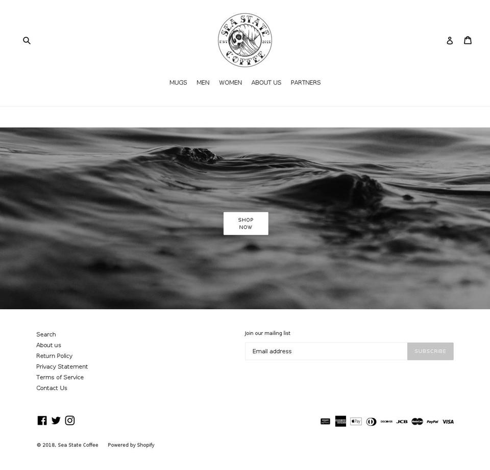 seastatecoffee.com shopify website screenshot