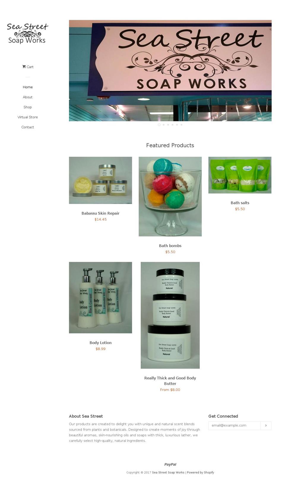 seastreetsoapworks.com shopify website screenshot