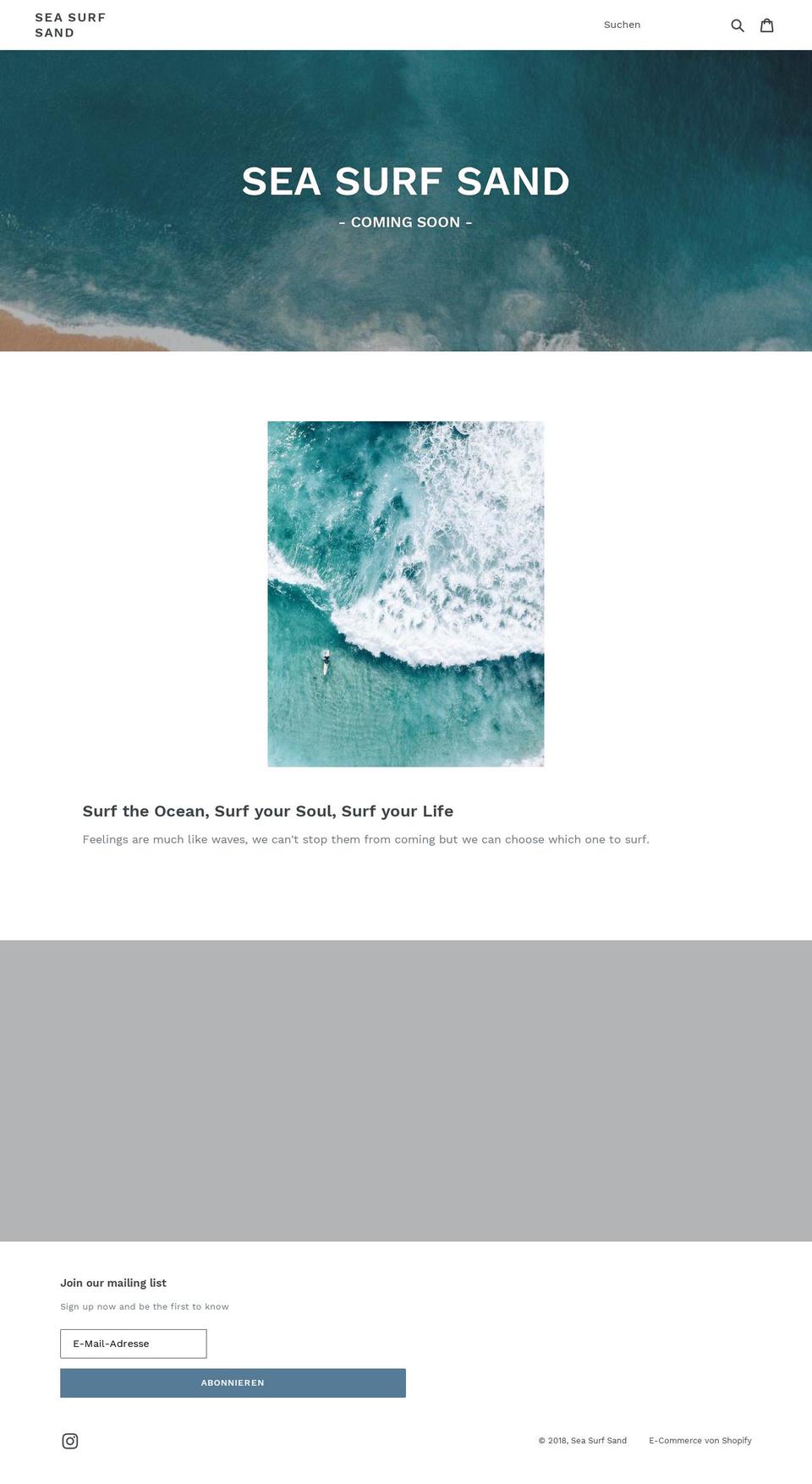 seasurfsand.com — Shopify storefront screenshot