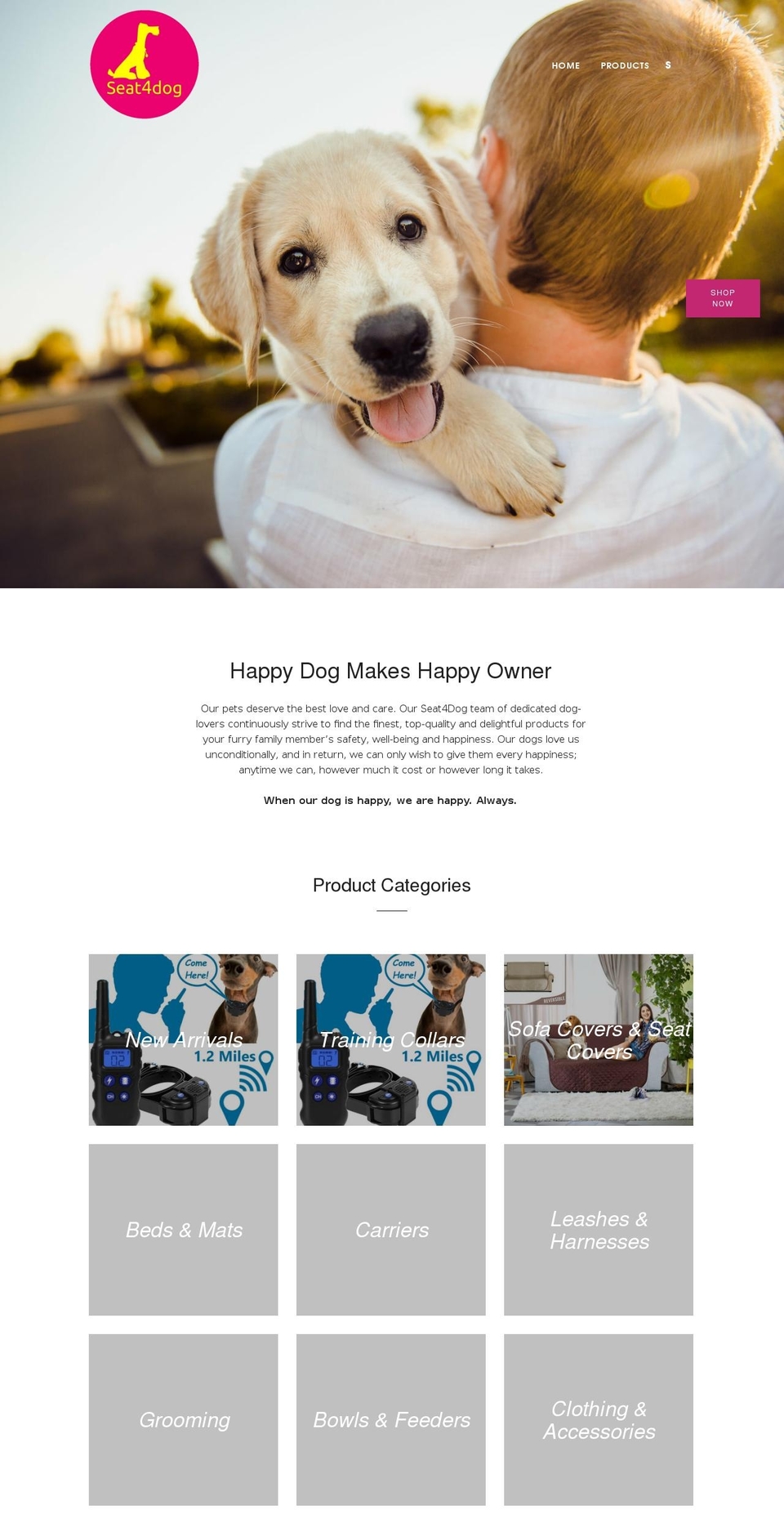 seat4dog.com shopify website screenshot