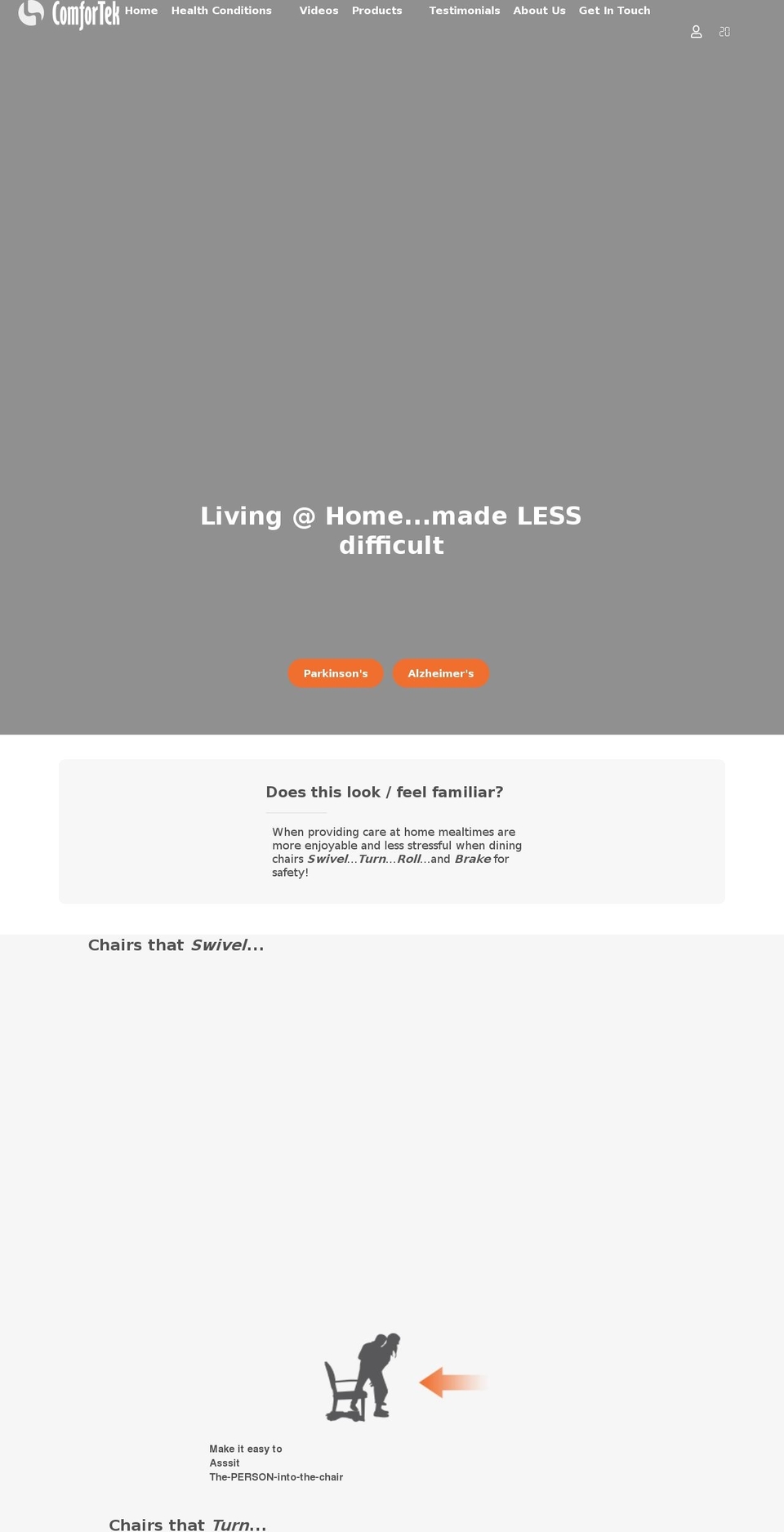 seatingseniors.com shopify website screenshot