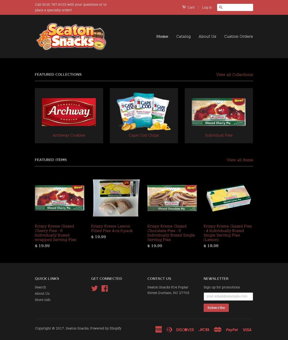 seatonsnacks.com shopify website screenshot
