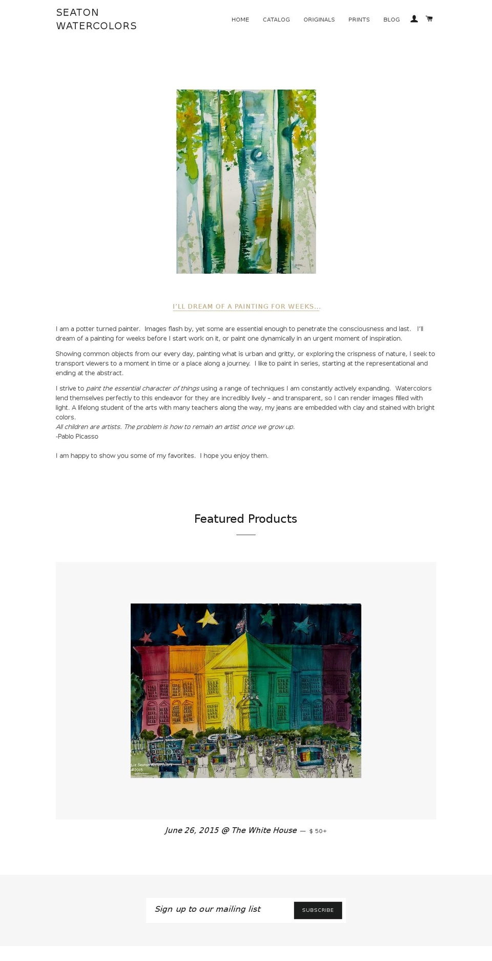 seatonwatercolors.com — Shopify storefront screenshot