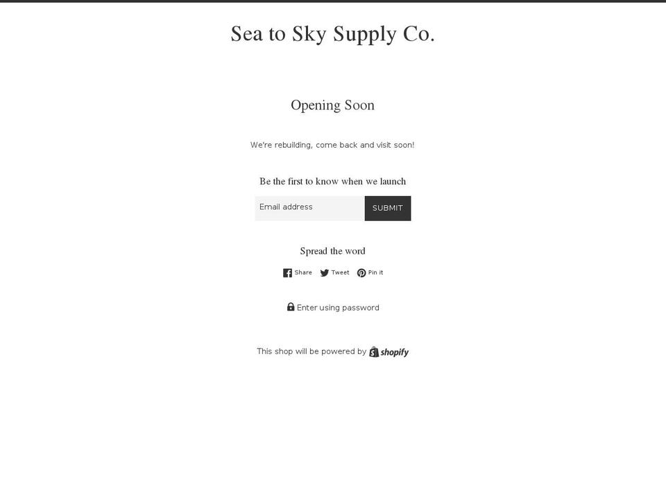 seatoskysupply.com — Shopify storefront screenshot