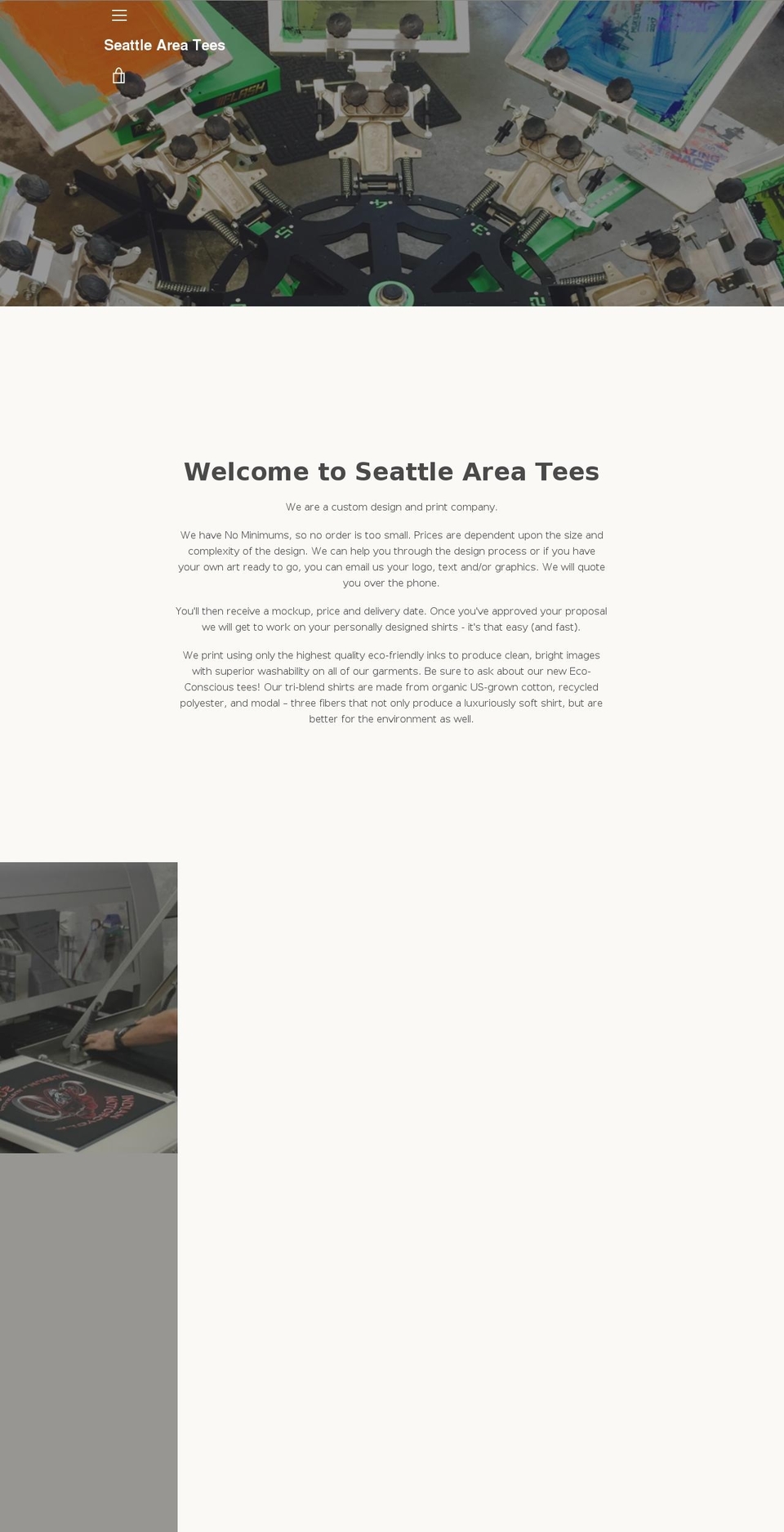 seattleareatees.com shopify website screenshot