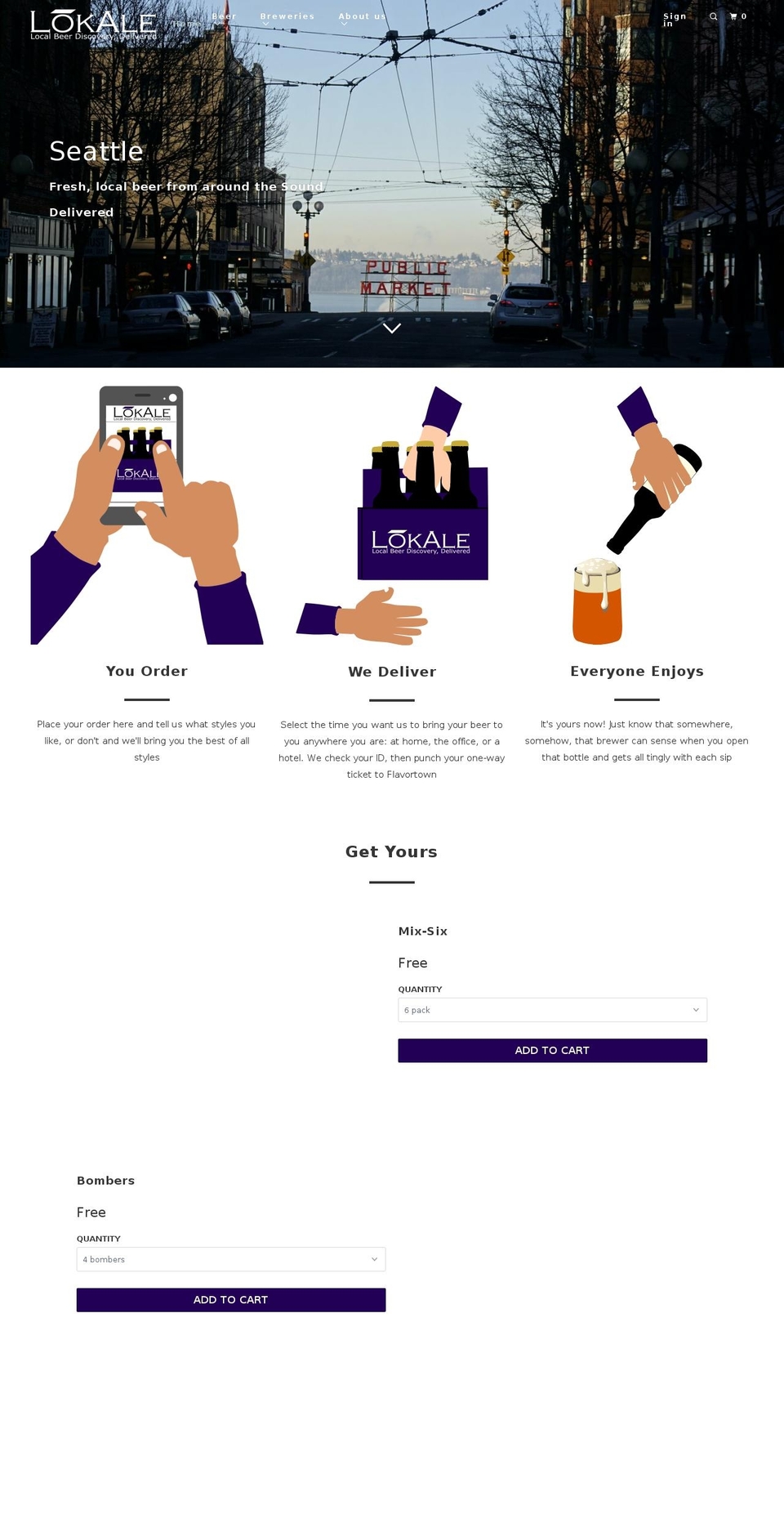 seattlebeerdelivery.com — Shopify storefront screenshot