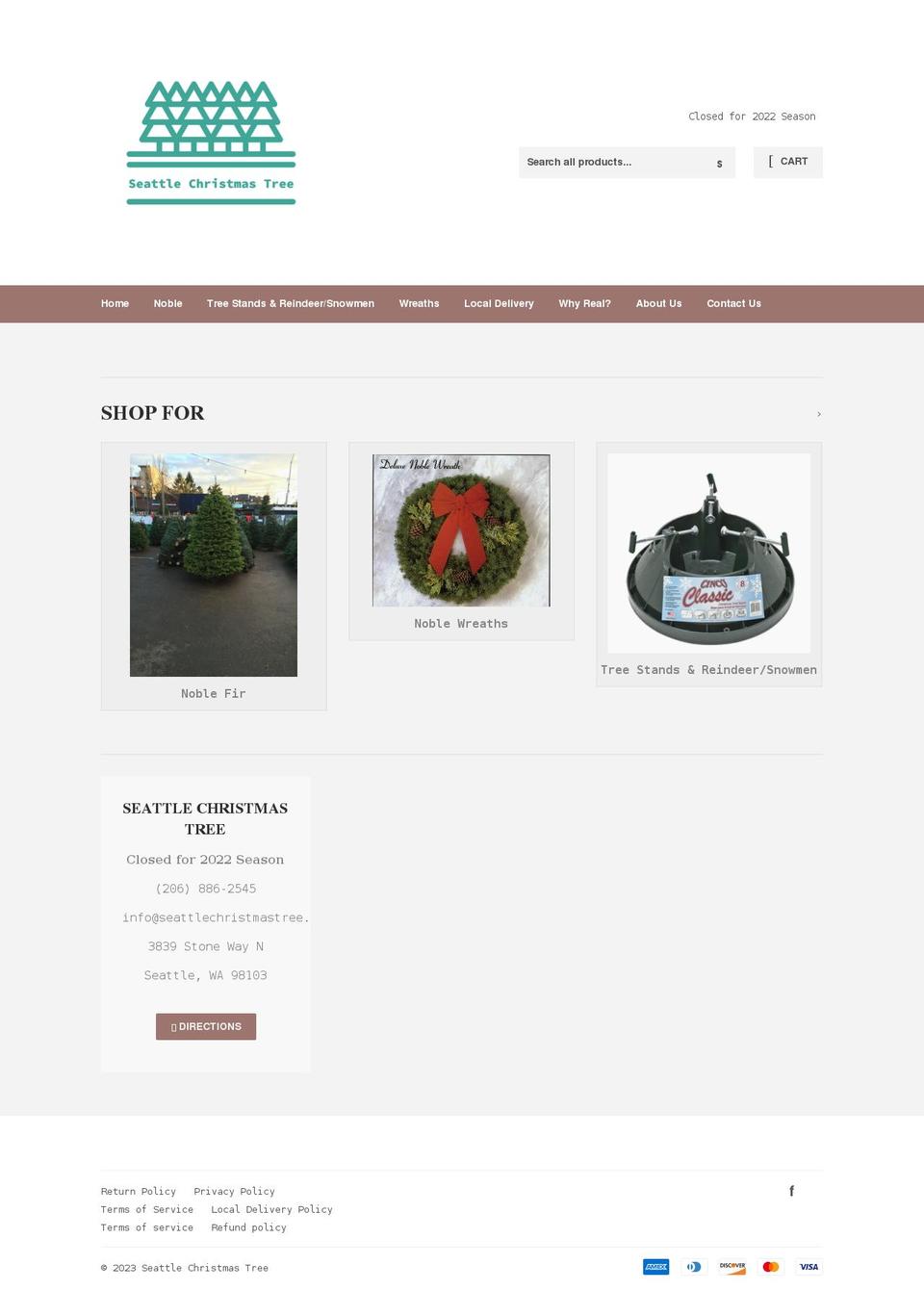 seattlechristmastree.com shopify website screenshot