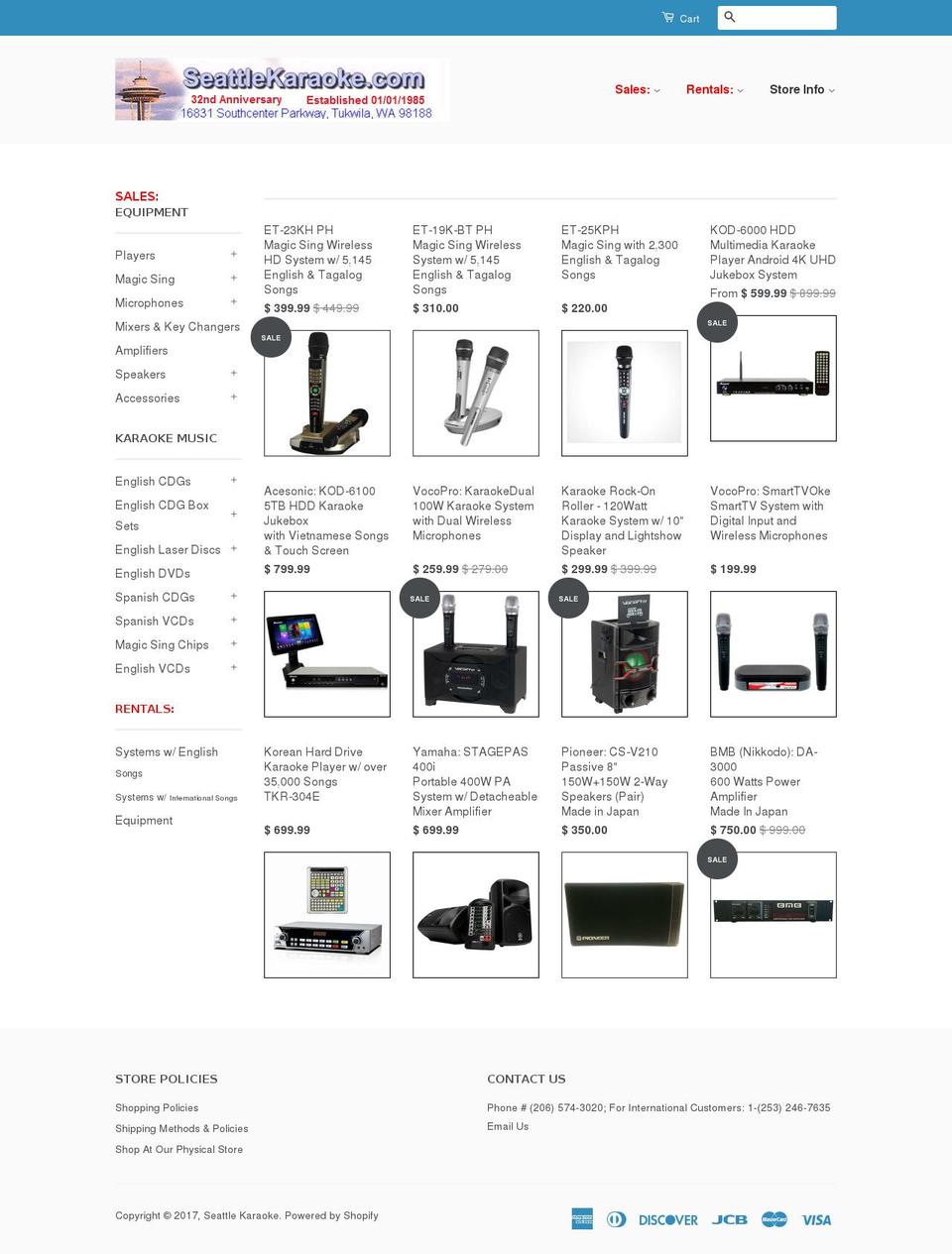 seattlekaraoke.com shopify website screenshot