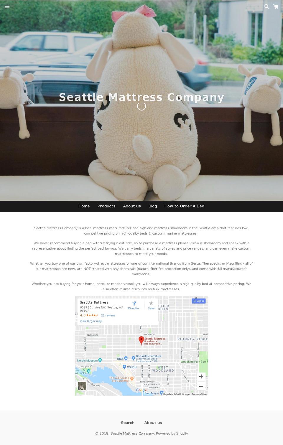 seattlemattressco.com — Shopify storefront screenshot