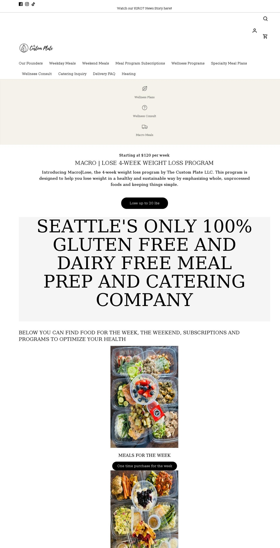 seattlemodelmeals.com — Shopify storefront screenshot