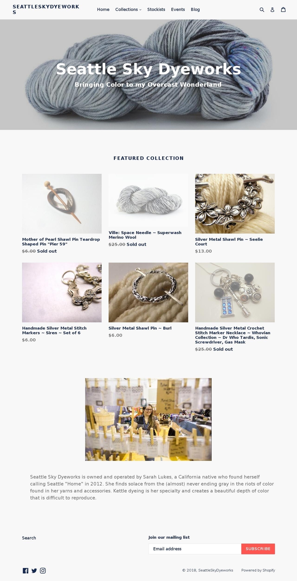 seattleskydyeworks.com shopify website screenshot