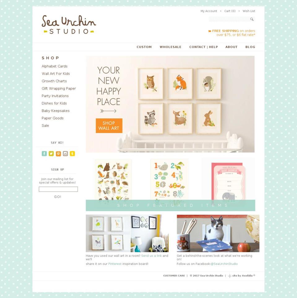 seaurchinstudio.com shopify website screenshot