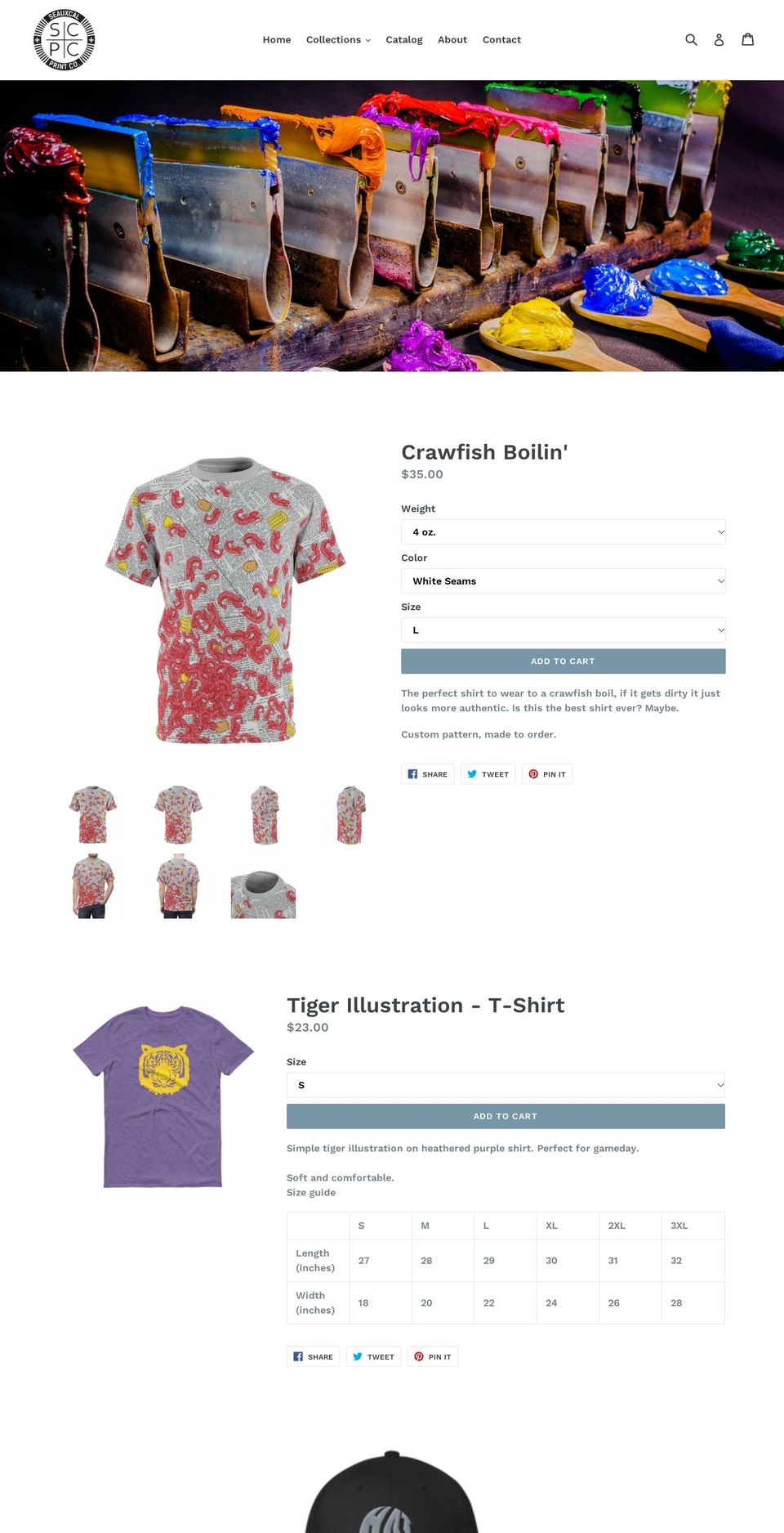 seauxcalprint.com — Shopify storefront screenshot