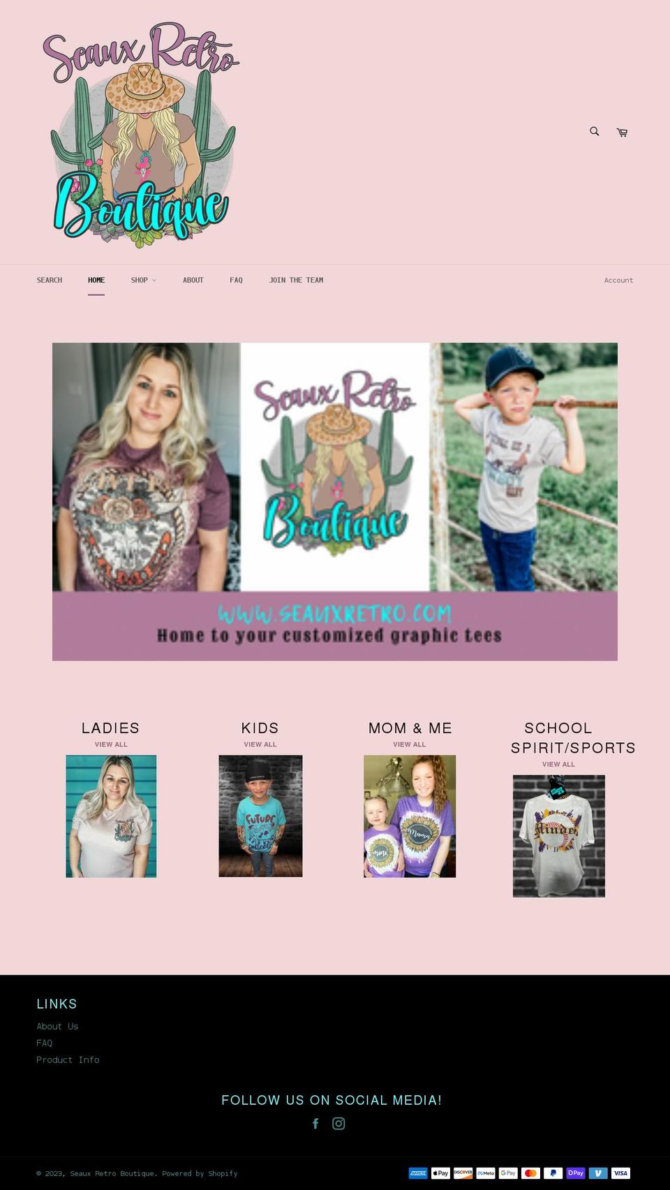 seauxretro.com shopify website screenshot