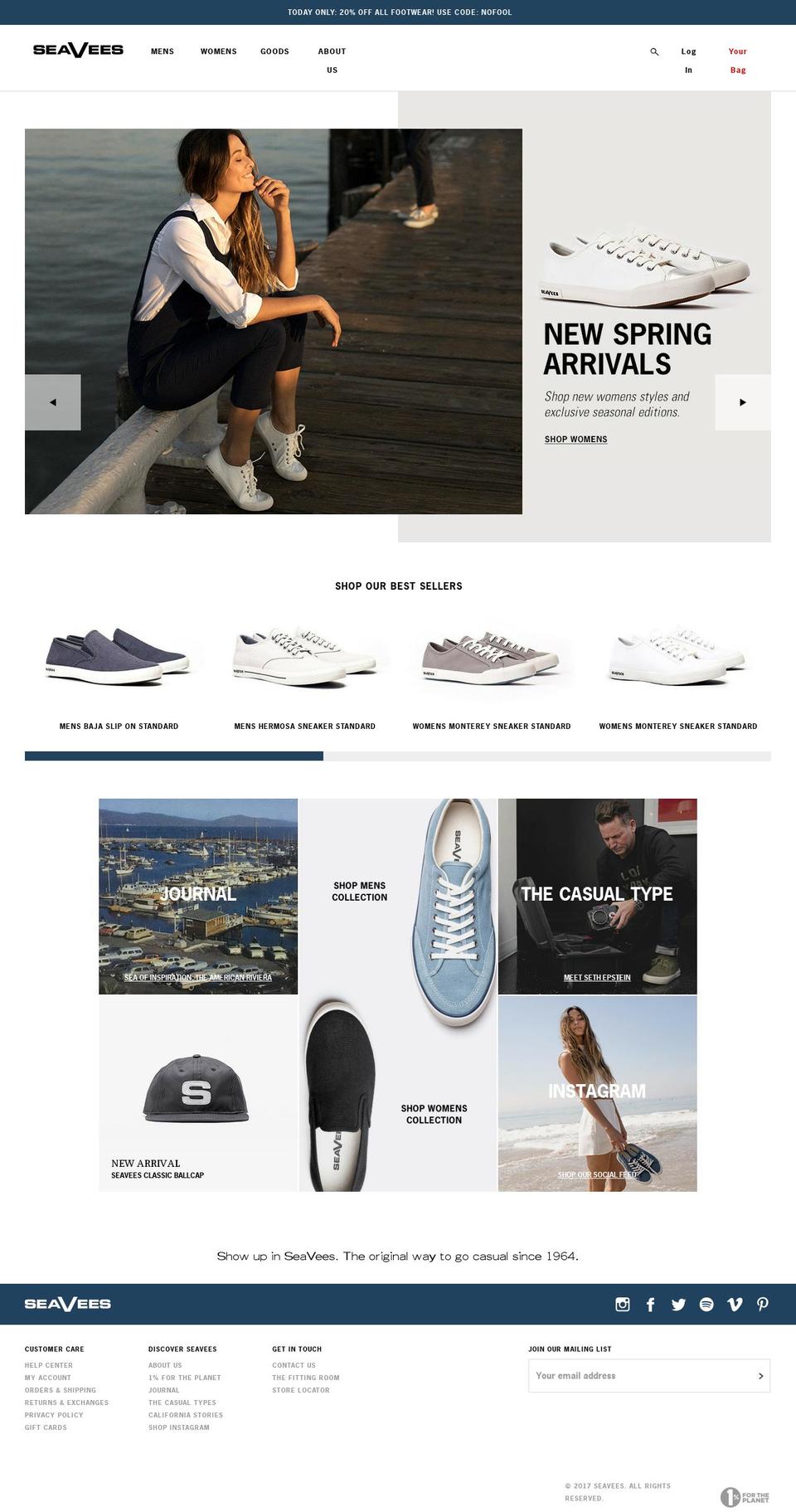 Production Shopify theme site example seavees.com