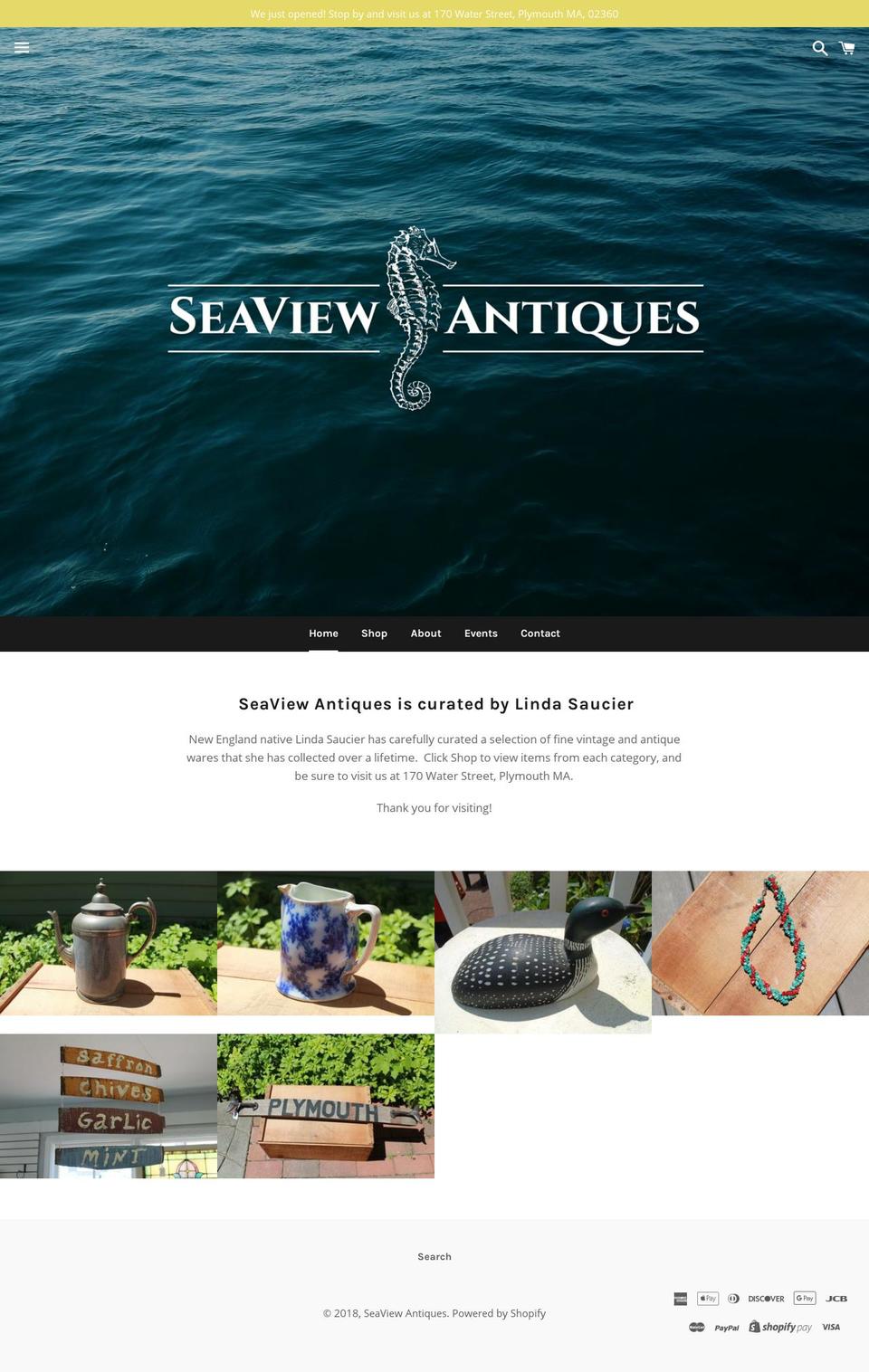 seaviewantiques.com — Shopify storefront screenshot