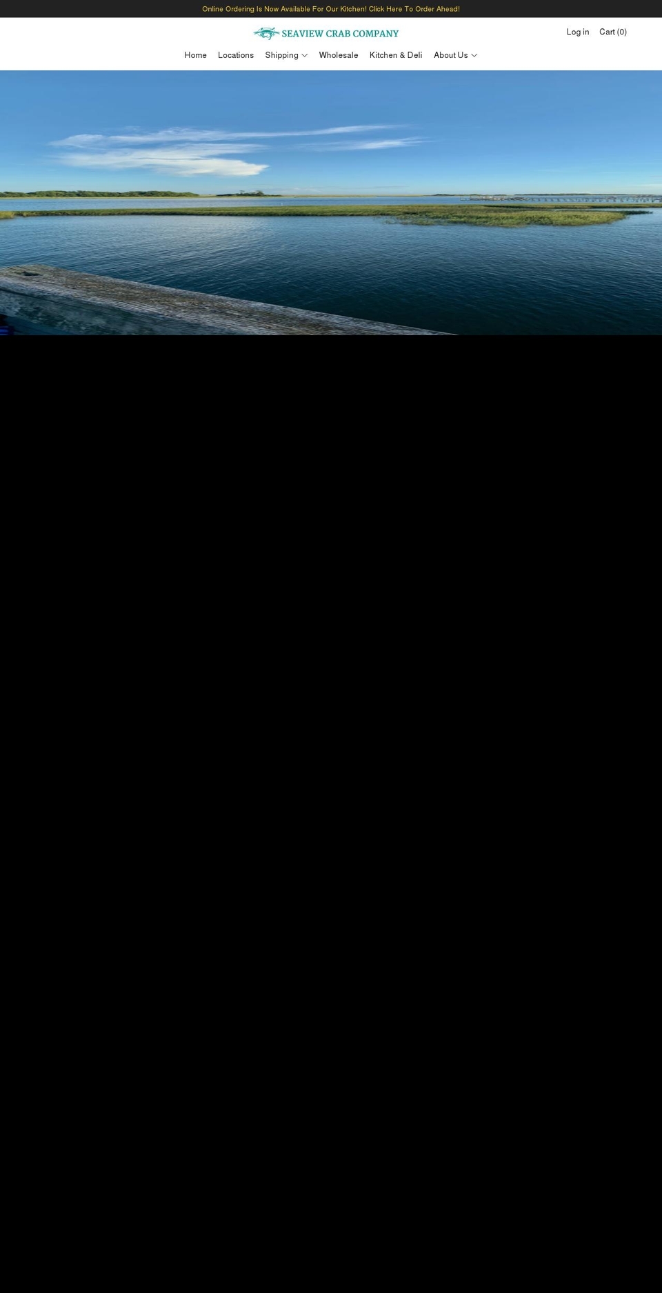 seaviewcrabcompany.com shopify website screenshot