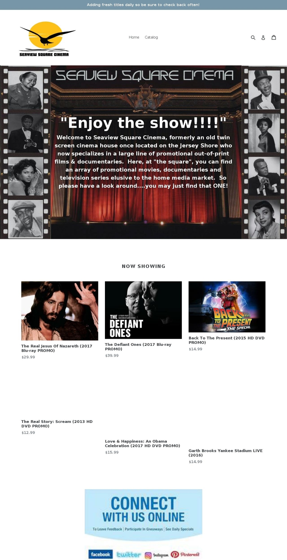 seaviewsquarecinema.com — Shopify storefront screenshot