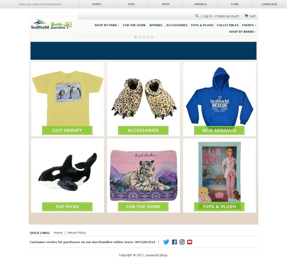 seaworldparksshop.com shopify website screenshot