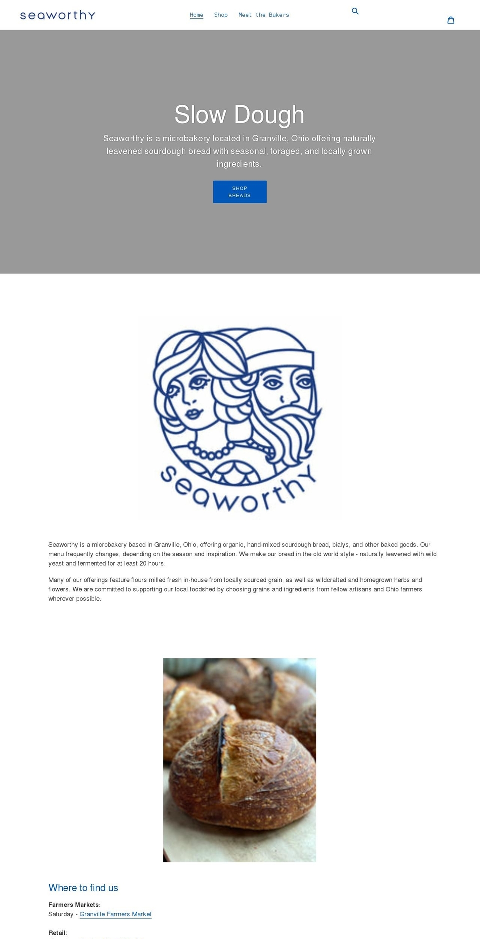 seaworthybread.com shopify website screenshot