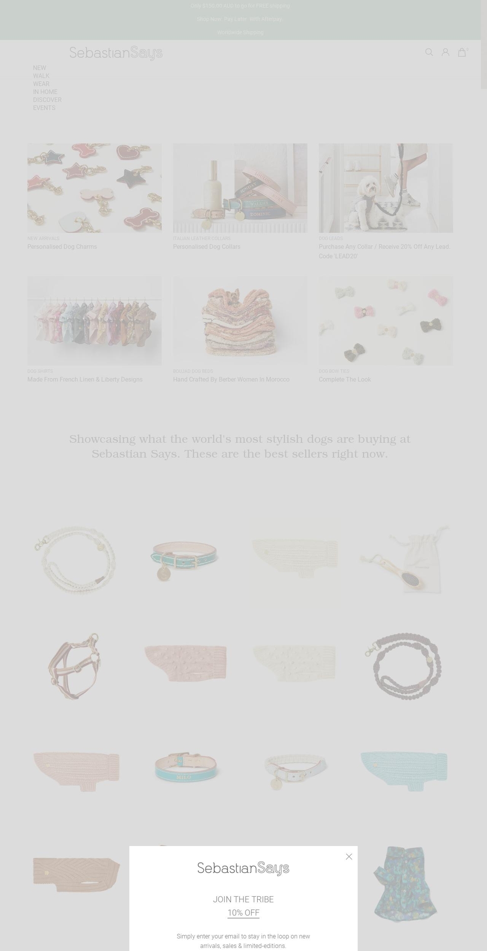 sebastiansays.com shopify website screenshot