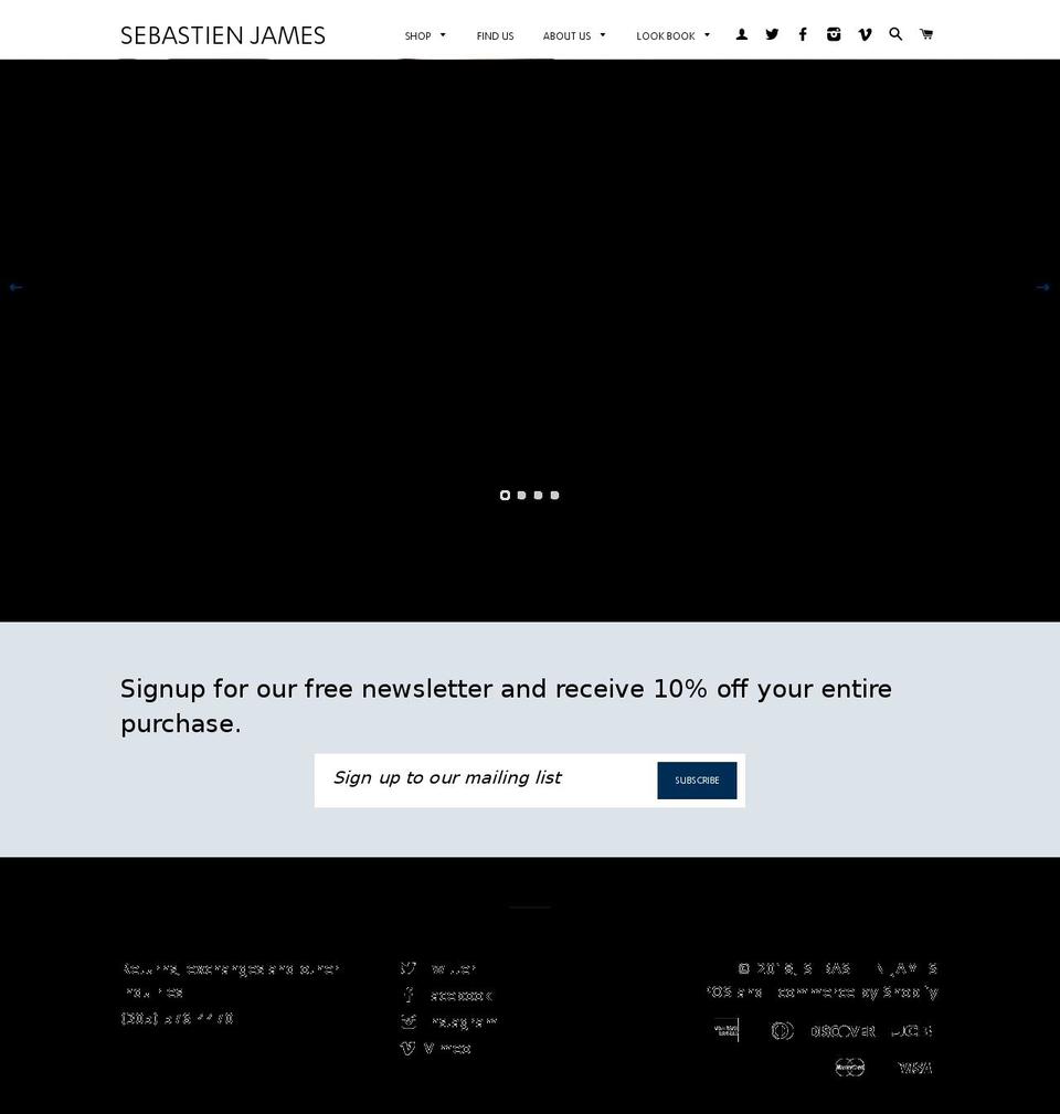 sebastienjames.com shopify website screenshot