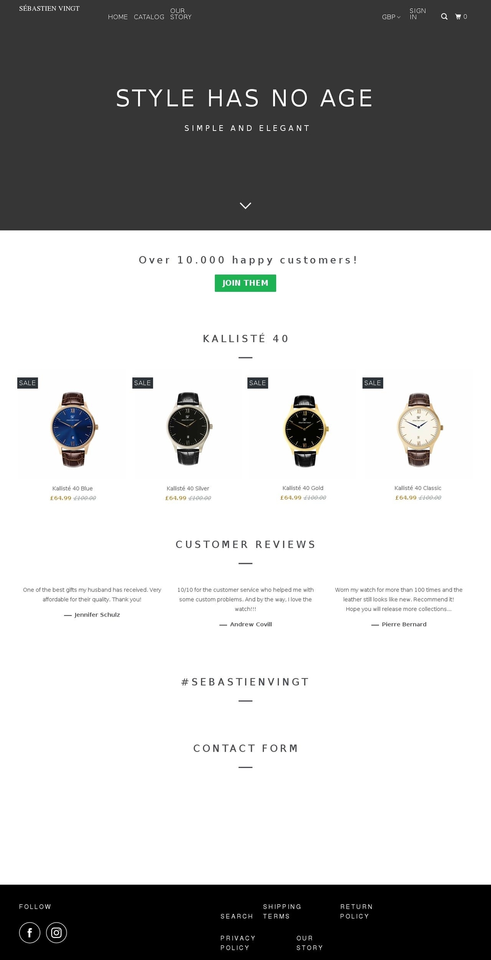 sebastienvingt.com shopify website screenshot