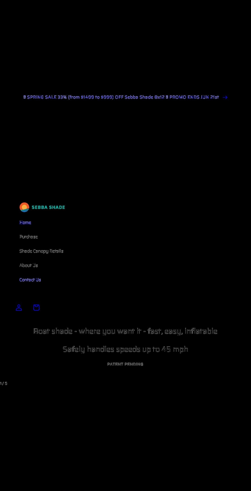 sebbashade.com shopify website screenshot