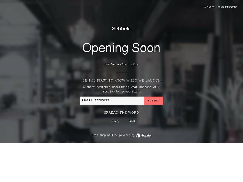 sebbela.com — Shopify storefront screenshot