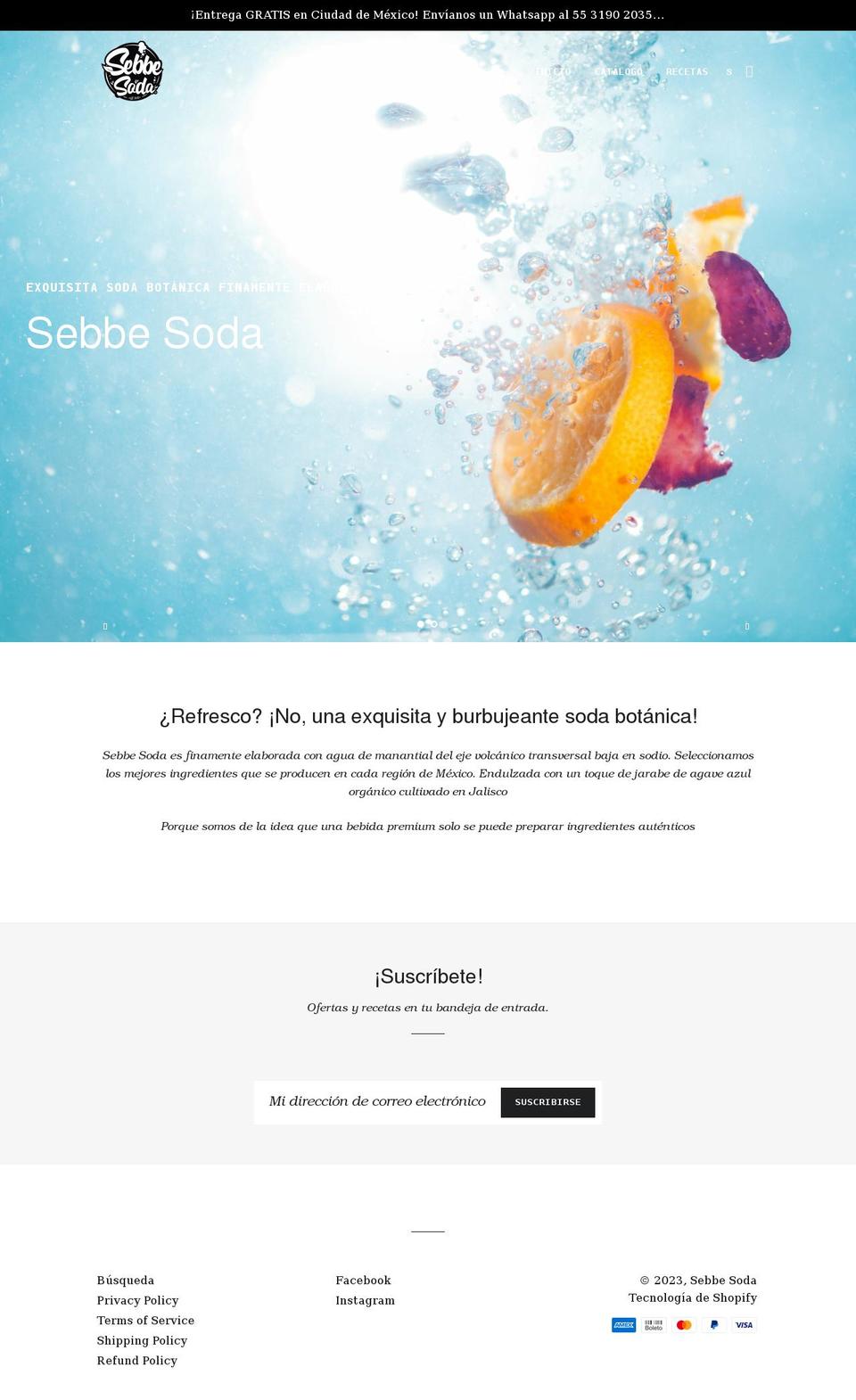 sebbesoda.com shopify website screenshot