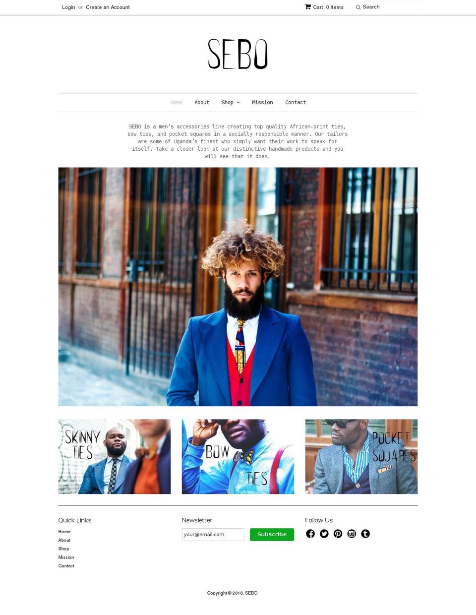 sebodesigns.com — Shopify storefront screenshot