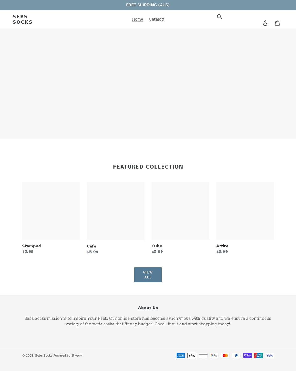 sebssocks.com shopify website screenshot