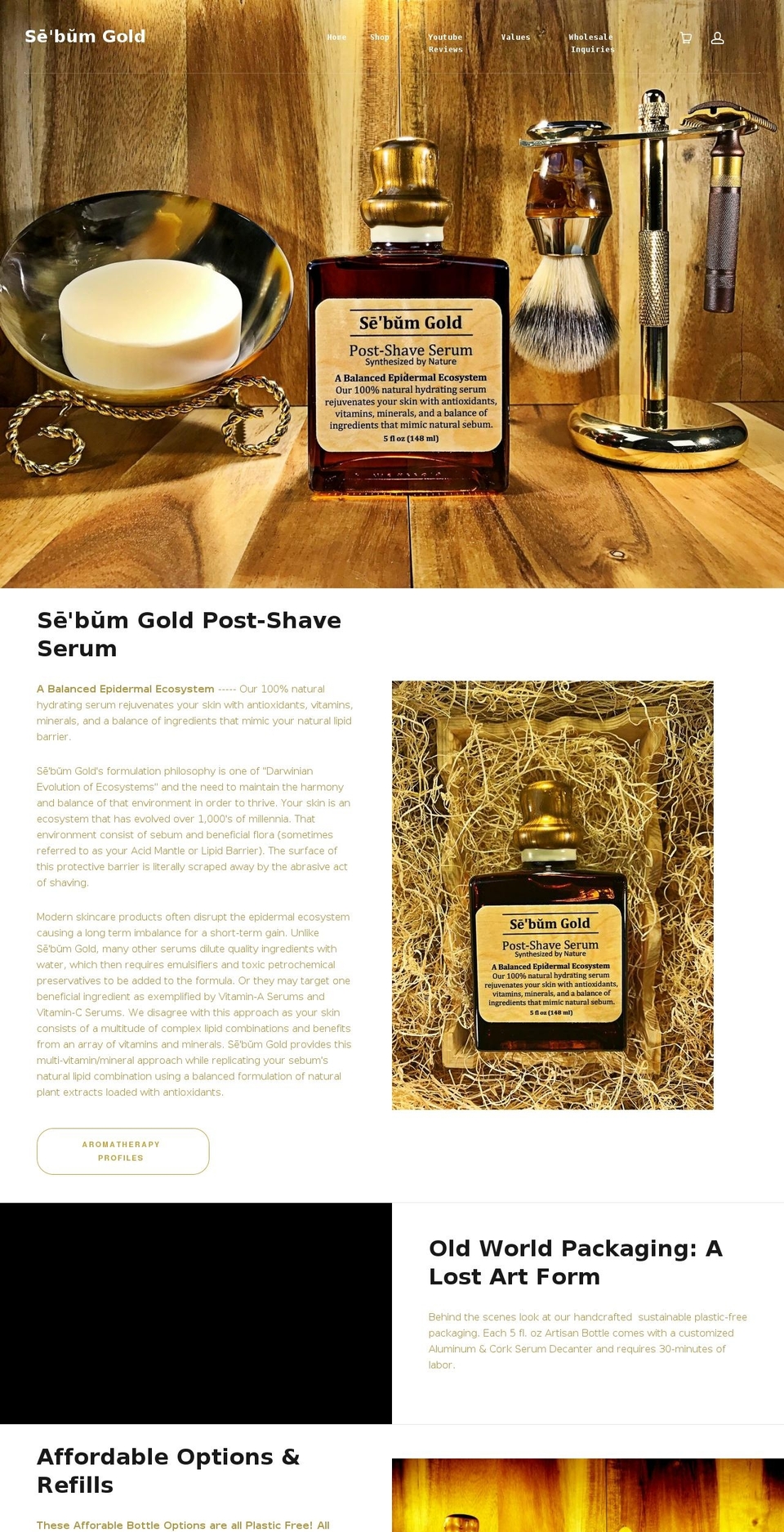 sebumgold.com — Shopify storefront screenshot