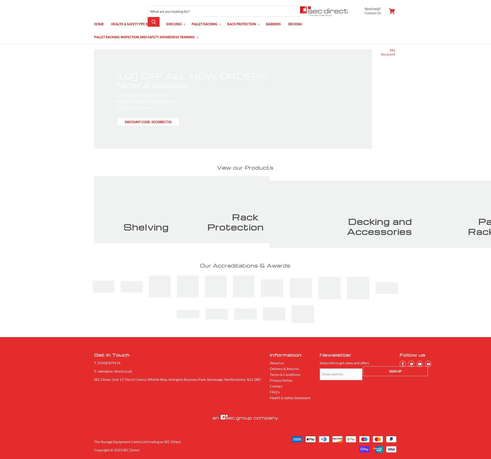 sec-direct.co.uk shopify website screenshot