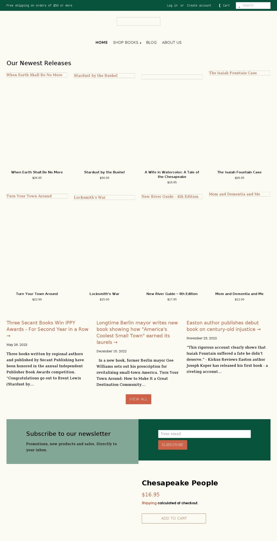 secantpublishing.com shopify website screenshot