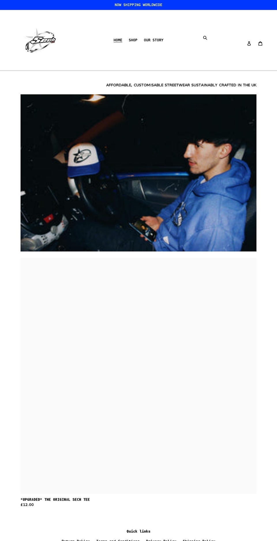 sechclothing.com shopify website screenshot