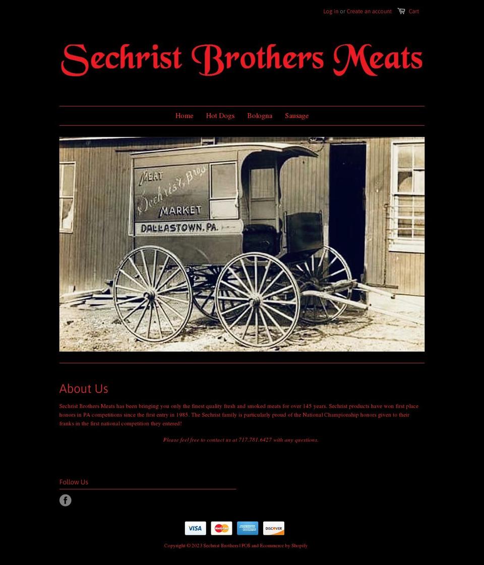 sechrist-bros-meats.myshopify.com shopify website screenshot
